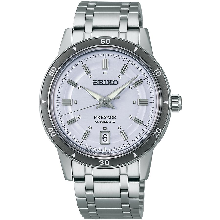 Seiko Presage Style 60's Timeless Color Palette SARY267 Men's Mechanical Automatic Watch with Silver-Violet Dial