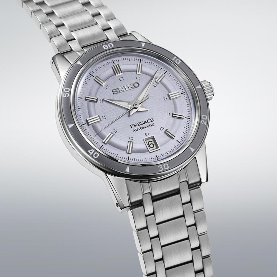 Seiko Presage Style 60's Timeless Color Palette SARY267 Men's Mechanical Automatic Watch with Silver-Violet Dial