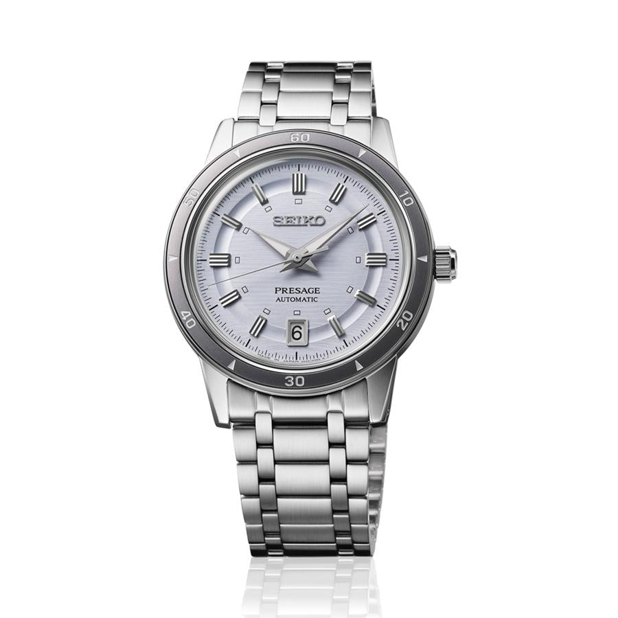 Seiko Presage Style 60's Timeless Color Palette SARY267 Men's Mechanical Automatic Watch with Silver-Violet Dial