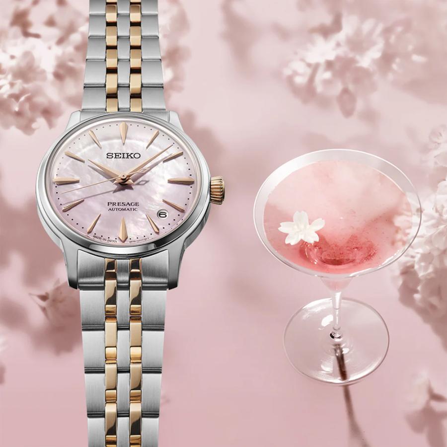 SEIKO PRESAGE Cocktail Time SARY270 JDM Sakura Aviation Limited Edition Automatic Pink Mother of Pearl Ladies Watch