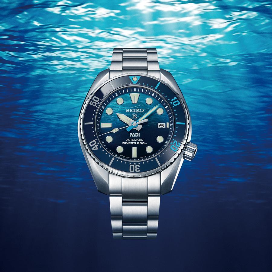 Seiko Prospex Sumo PADI Special THE GREAT BLUE SBDC189 Men's Mechanical Diver's Watch, Blue Exclusive