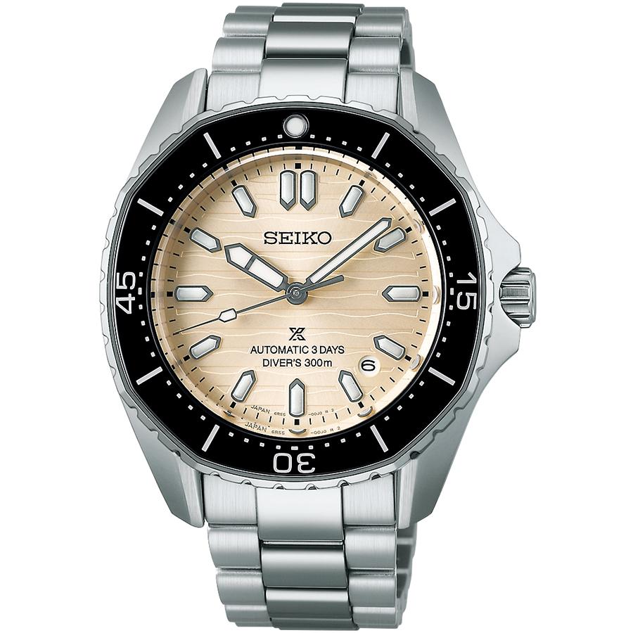 Seiko Prospex Diver Scuba Mechanical SBDC201 Men's Watch with Pearl Beige Dial, Exclusive