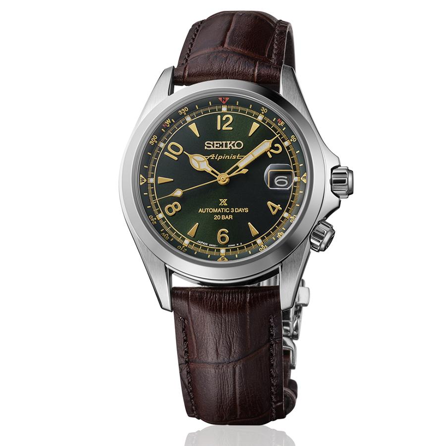 Seiko Prospex Alpinist Mechanical 3-Day SBDC211 Men's Watch with Green Dial and Leather Strap, Released November 8th