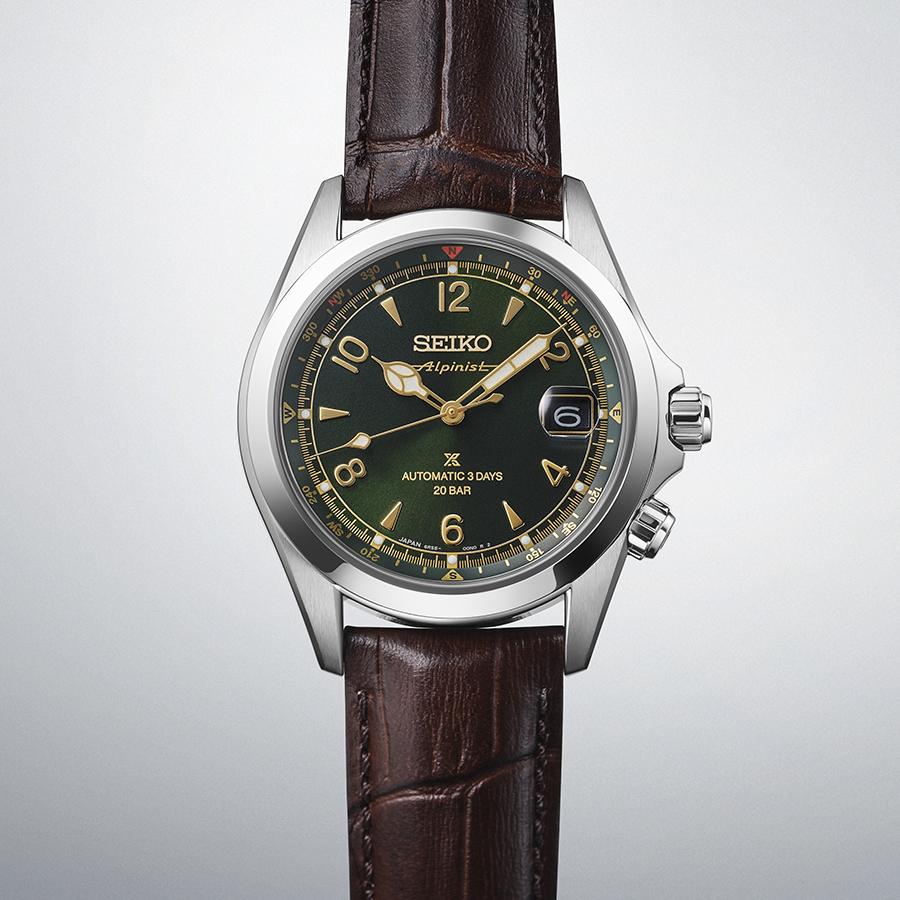 Seiko Prospex Alpinist Mechanical 3-Day SBDC211 Men's Watch with Green Dial and Leather Strap, Released November 8th