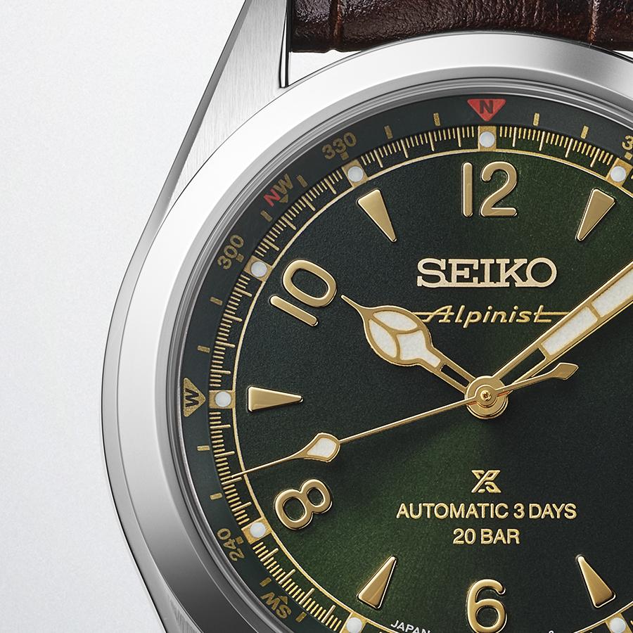 Seiko Prospex Alpinist Mechanical 3-Day SBDC211 Men's Watch with Green Dial and Leather Strap, Released November 8th
