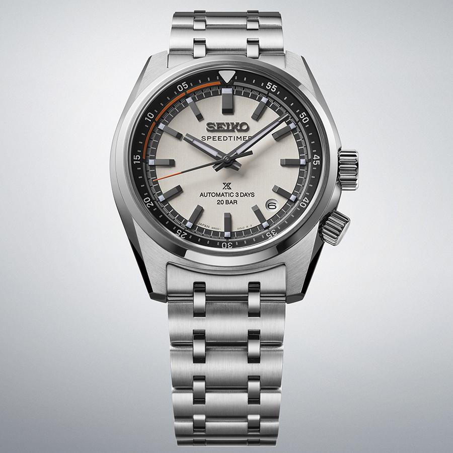 Seiko Prospex Speedtimer Mechanical Chronograph SBDC215 Men's Watch with Silver-White Dial