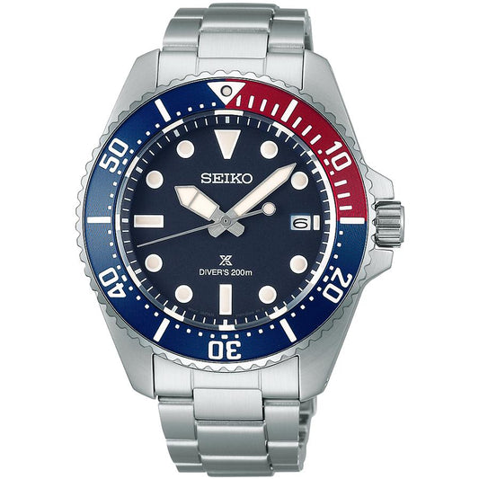 Seiko Prospex Diver Scuba Solar Men's Watch SBDJ061, Navy Dial, Pepsi-Colored Bezel