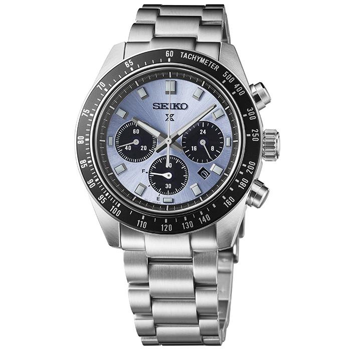 Seiko Prospex SPEEDTIMER Solar Chronograph SBDL109 Men's Watch, Crystal Blue