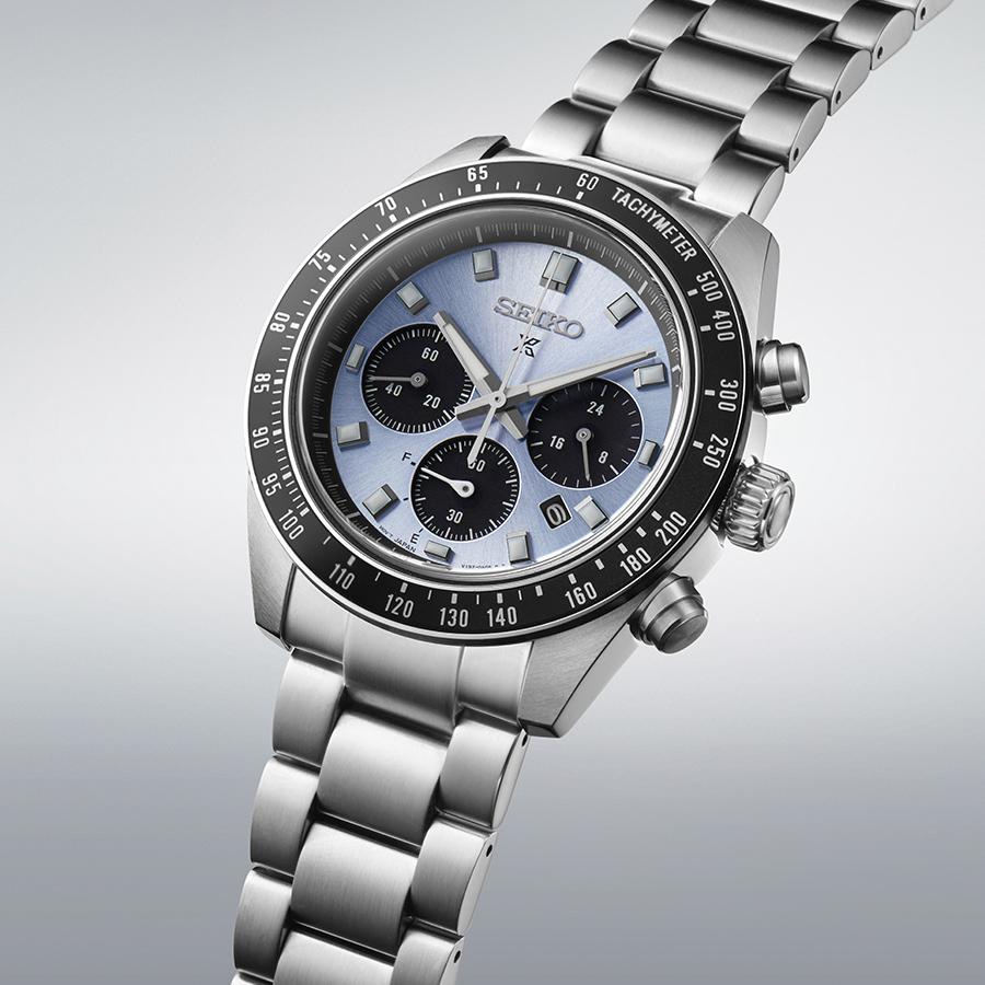 Seiko Prospex SPEEDTIMER Solar Chronograph SBDL109 Men's Watch, Crystal Blue