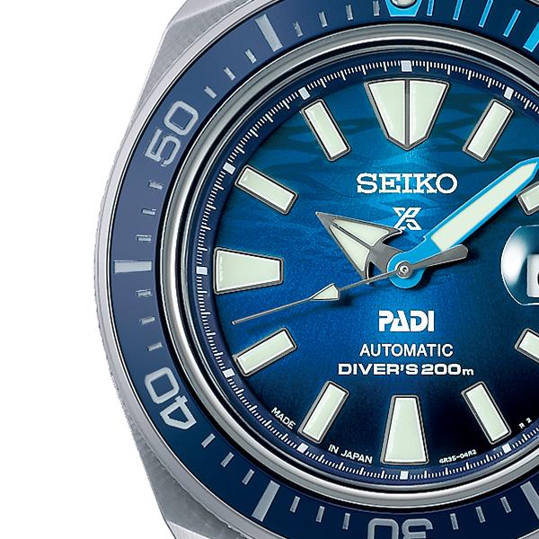 Seiko Prospex Samurai PADI Special THE GREAT BLUE SBDY123 Men's Mechanical Diver's Watch, Blue