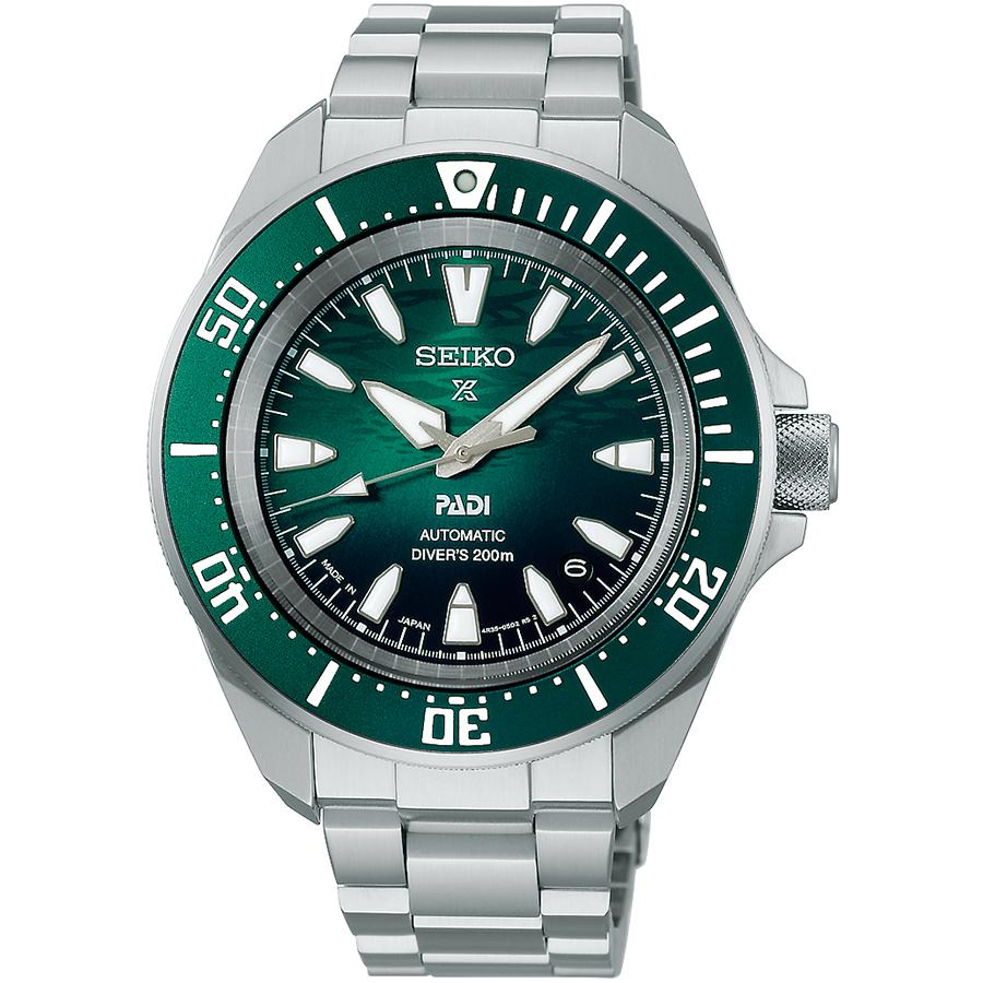 Seiko Prospex Samurai PADI Special Edition SBDY135 Men's Mechanical Diver's Watch, Emerald Green