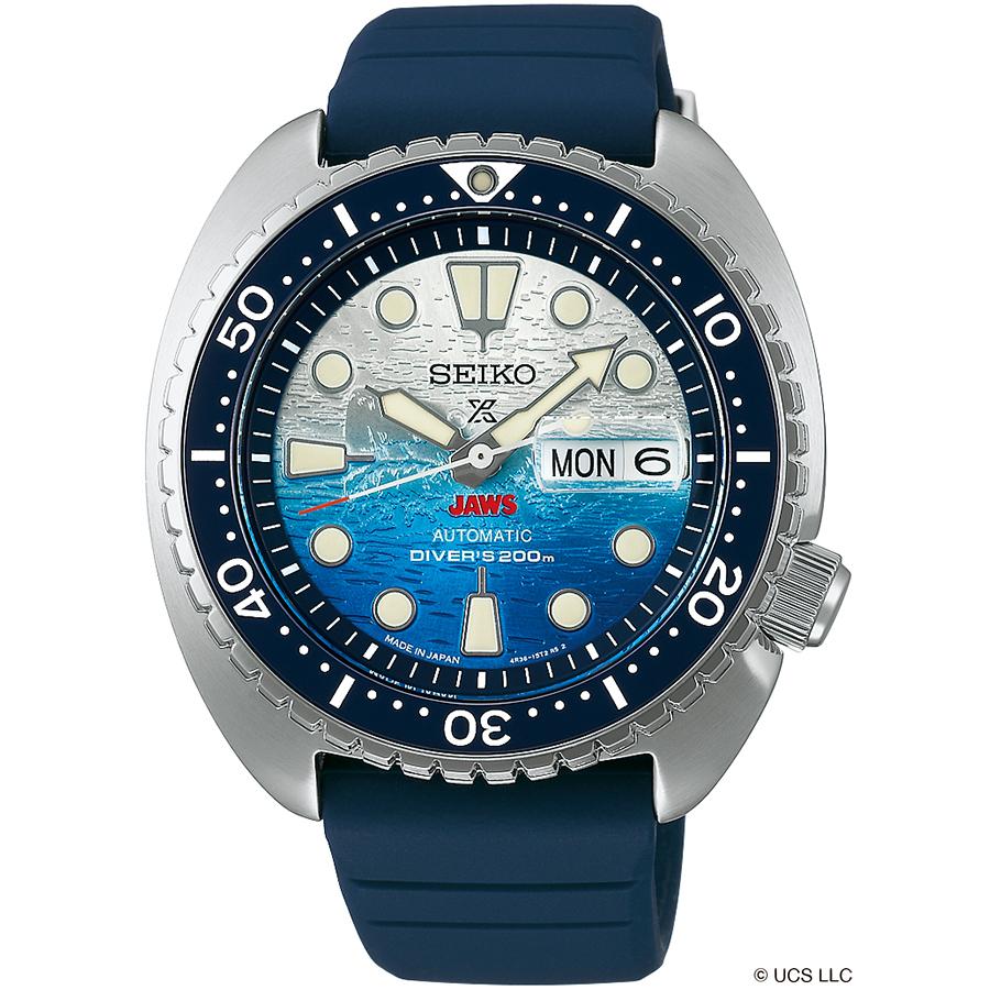 Seiko Prospex JAWS 50th Anniversary Limited Edition Model SBDY137 Men's Mechanical Diver's Watch with Silicone Band