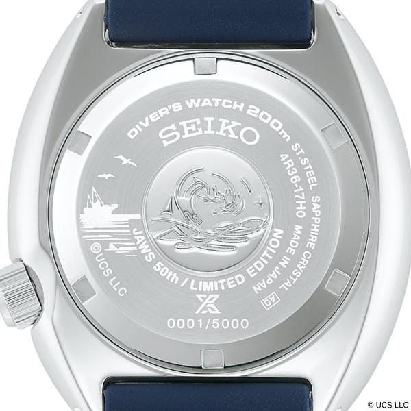 Montre Seiko Prospex SBDY137, mécanique, automatique, pour homme, de plongée, JAWS, édition limitée, 50e anniversaire