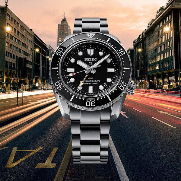 Seiko Prospex 1968 Mechanical Diver's Watch, Modern Design, GMT, SBEJ011, Men's, Mechanical Diver's Watch, Exclusive