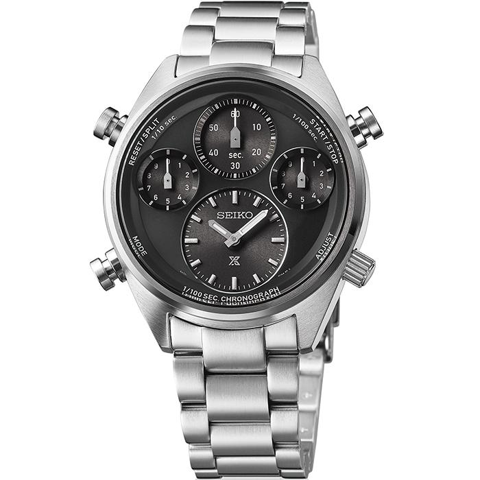 SEIKO PROSPEX SPEEDTIMER SBER003 JDM 1/100 Sec Solar Chronograph Black
