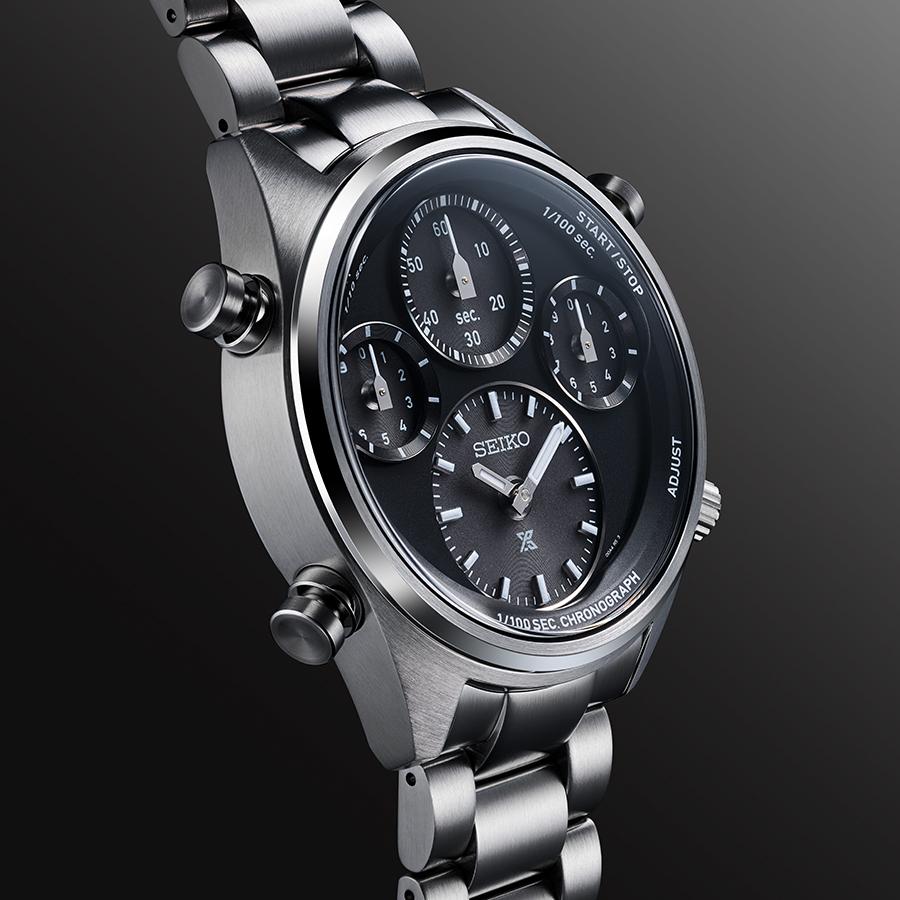 SEIKO PROSPEX SPEEDTIMER SBER003 JDM 1/100 Sec Solar Chronograph Black