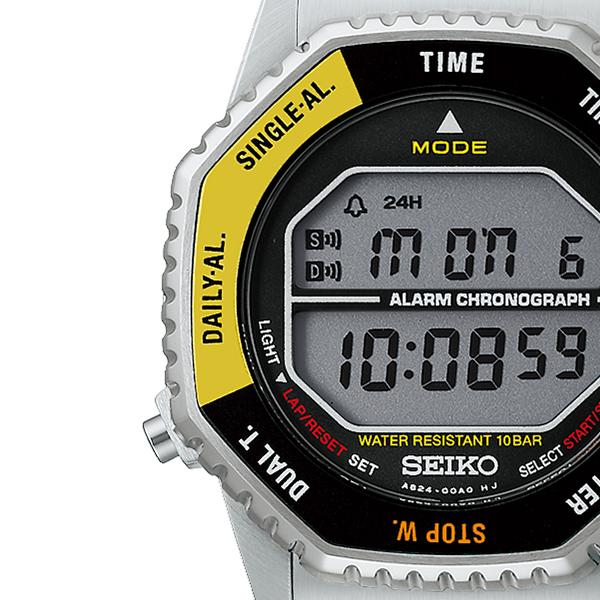 Seiko Selection A829 Rotocall Reissue Astronaut SBJG017 Men's Quartz Battery-Operated Digital Watch in Black and Yellow, Released November 14th