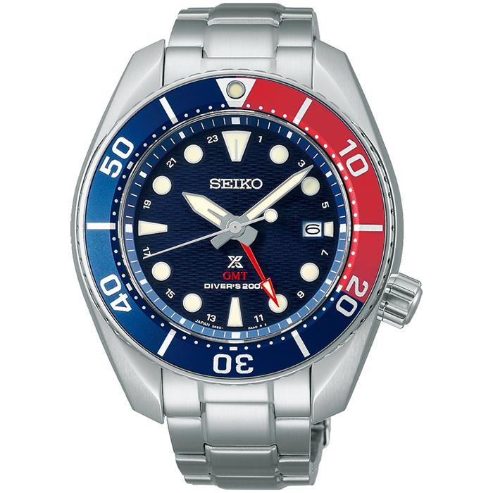 Seiko Prospex Sumo SBPK005 Men's Solar GMT Diver's Watch, Blue, Pepsi