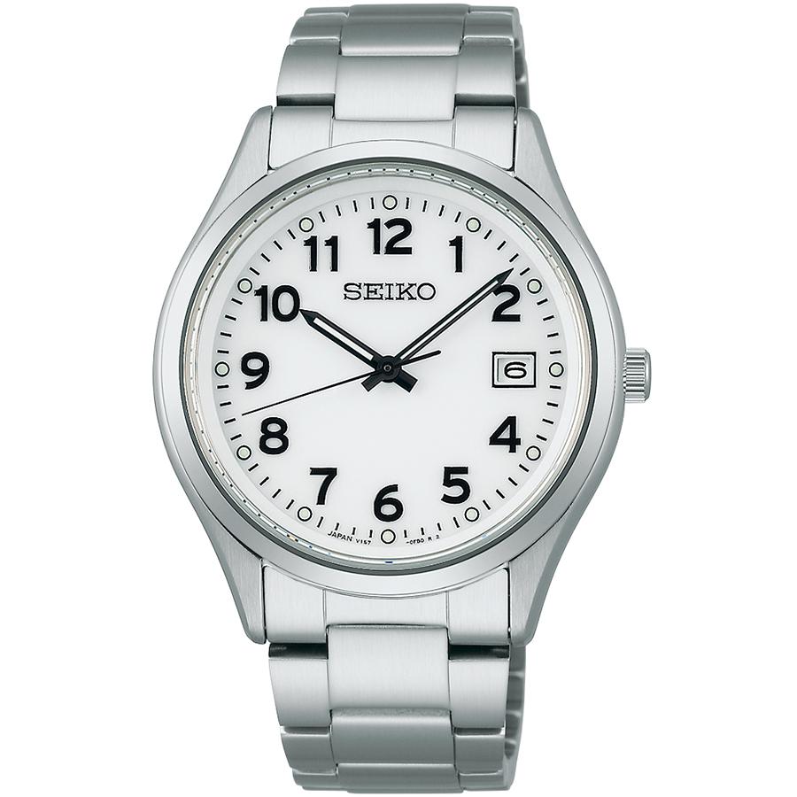 Seiko Selection S Series SBPX153 Men's Solar Watch, 3-Hand Arabic Numerals, White Dial