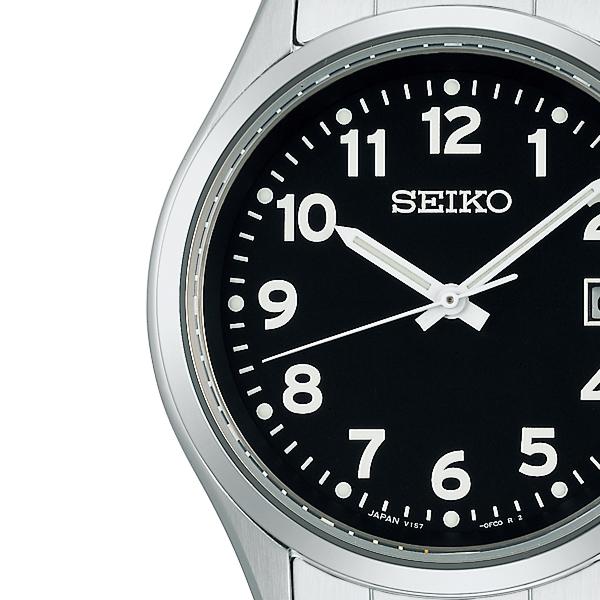 Seiko Selection S Series SBPX155 Men's Solar Watch, 3-Hand Arabic Numerals, Black Dial