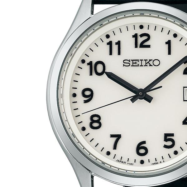 Seiko Selection S Series Full Lumibrite Dial Model SBPX157 Men's Solar Watch, 3 Hands, Arabic Numerals, Leather Strap