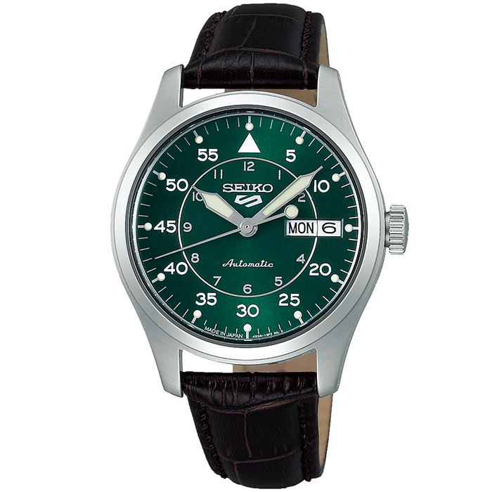 Seiko 5 Sports Field Suit Style Mid-Size SBSA203 Men's and Women's Mechanical Watch with Leather Strap