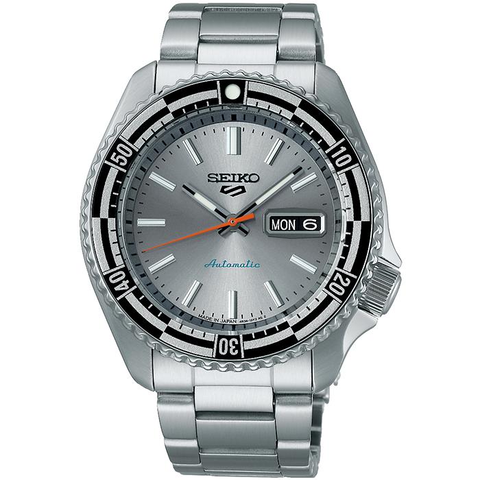 Seiko 5 Sports SKX Sports Style Retro Color Collection SBSA217 Men's Mechanical Automatic Watch, Silver
