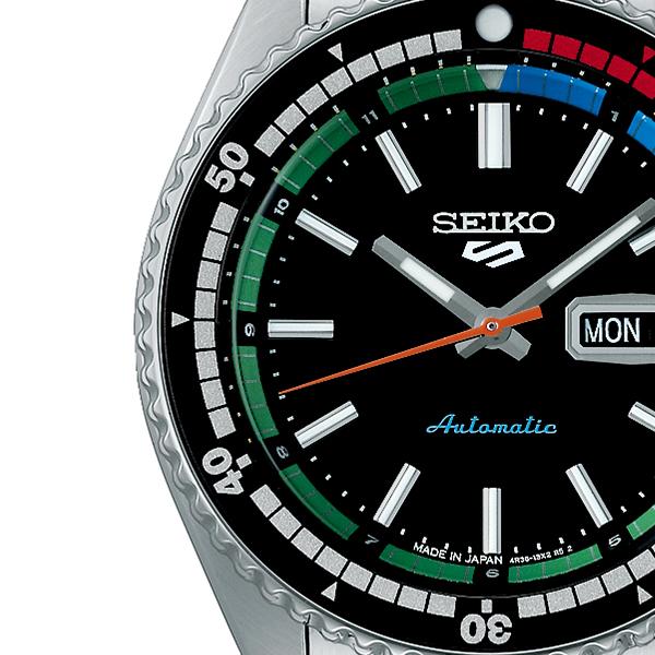 Seiko 5 Sports SKX Sports Style Retro Color Collection SBSA221 Men's Mechanical Automatic Watch, Black