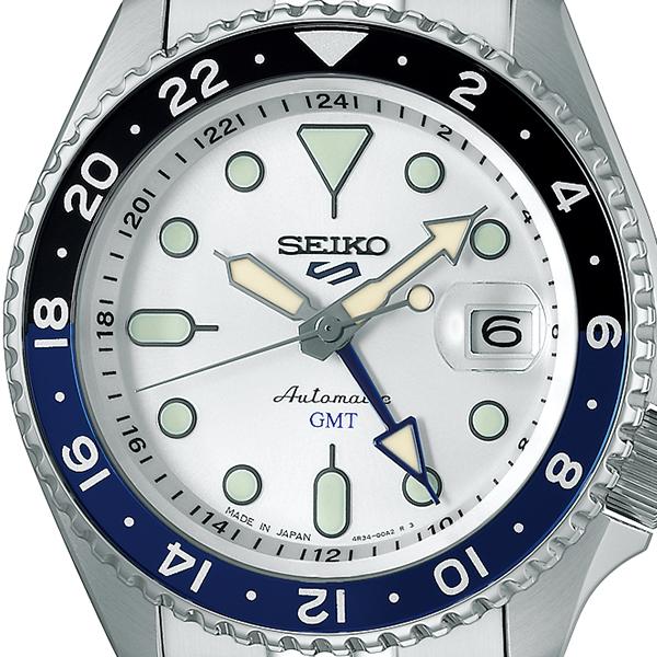 Seiko 5 Sports SKX Sports Style GMT Model SBSC017 Men's Automatic Watch with Silver Dial