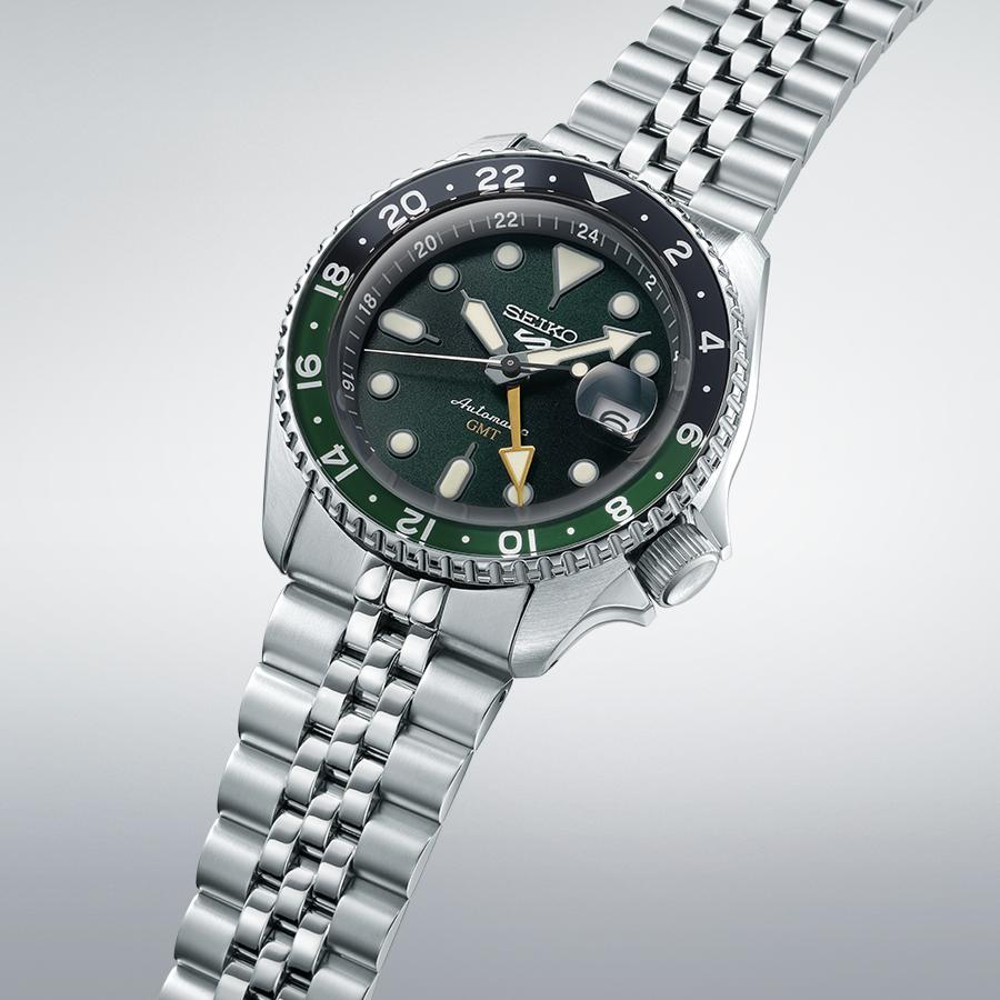 Seiko 5 Sports SKX Sports Style GMT Model SBSC019 Men's Automatic Watch with Green Dial