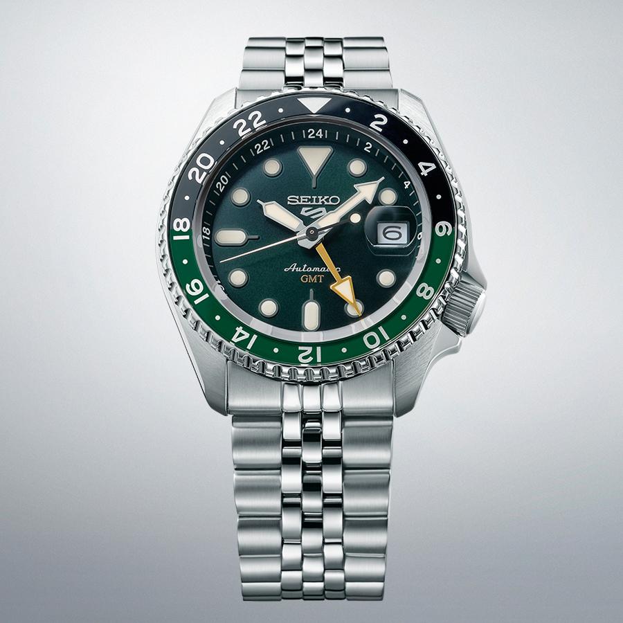 Seiko 5 Sports SKX Sports Style GMT Model SBSC019 Men's Automatic Watch with Green Dial