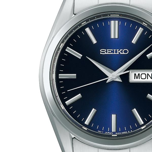 Seiko Selection S Series SBTH009 Men's Battery-Powered Quartz Watch with Day Date and Navy Dial