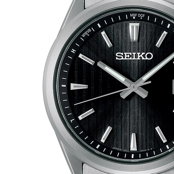Seiko Selection S Series Premium SBTM351 Men's Solar Radio-Controlled Watch, 3-Hand Stainless Steel, Black