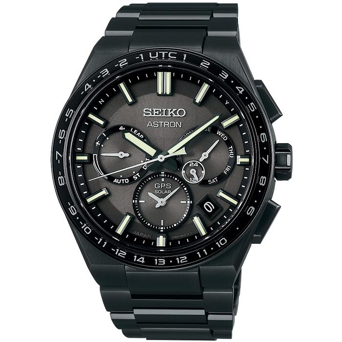 Seiko Astron NEXTER 1st Collection Black Edition SBXC147 Men's Solar-Powered GPS Satellite Radio Wave Watch (Exclusive)