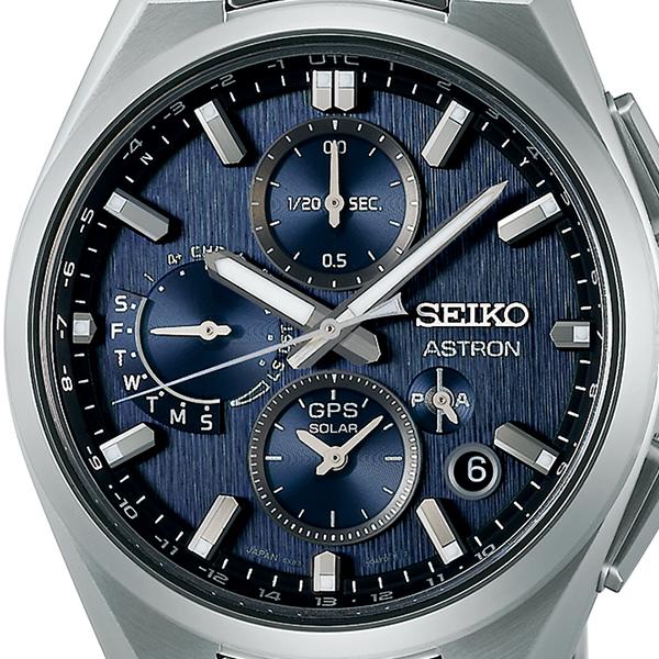 Seiko Astron Nexter Dual Time Chronograph SBXC161 Men's Solar-Powered GPS Satellite Radio Wave Watch with Blue Dial