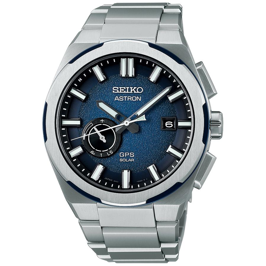 Seiko Astron Nexter Cosmic Design Earth SBXD023 Men's Solar-Powered GPS Satellite Radio Wave Watch with Blue Dial, Exclusive