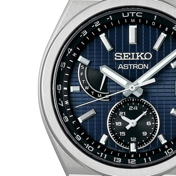 Seiko Astron NEXTER Utility Design SBXY065 Men's Watch, Solar Radio-Controlled, Titanium, Navy