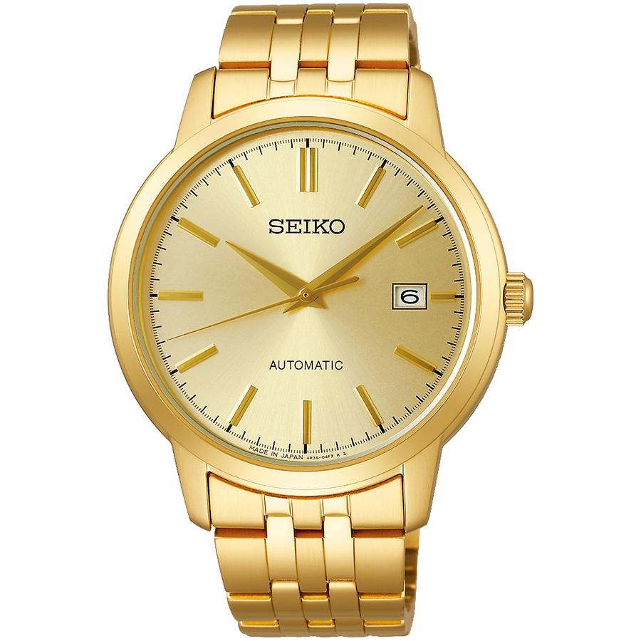 Seiko Selection S Series International Line SCVE062 Men's Mechanical Watch with Metal Band, Gold