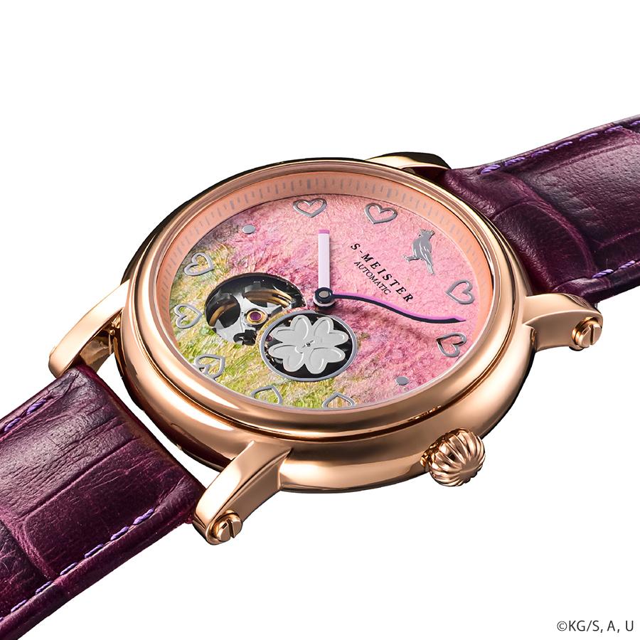 GARRACK S-MEISTER Demon Slayer Mitsuri Kanroji SMS-42-KY-KM Automatic Open Heart Kanazawa Foil Dial Men's Watch