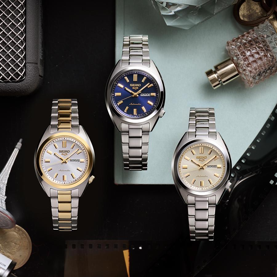 Seiko 5 Sports SNXS Series Small Size Hebitama Case SRRA011 Women's Automatic Watch with Champagne Gold Dial, Released December 5th