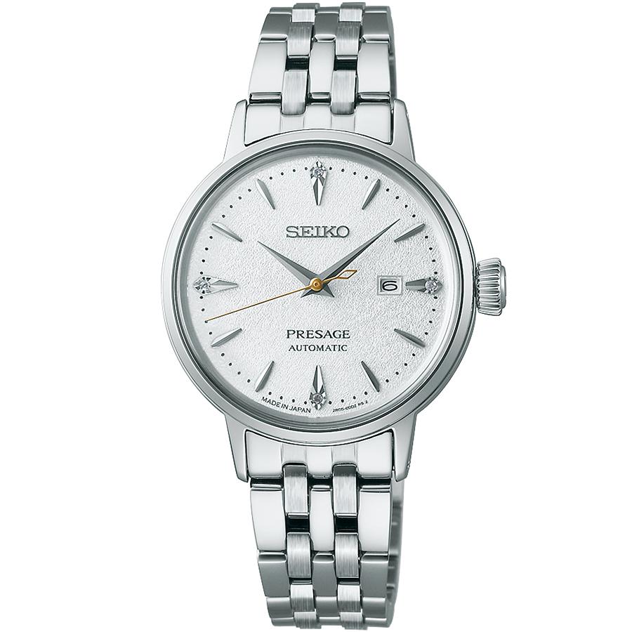 Seiko Presage Cocktail Time Hot Butter Drum Cow SRRW005 Women's Mechanical Automatic Watch, Silver