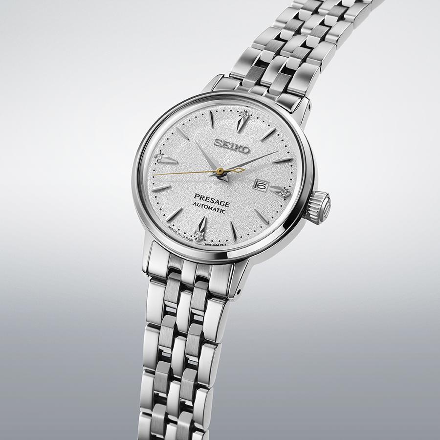 Seiko Presage Cocktail Time Hot Butter Drum Cow SRRW005 Women's Mechanical Automatic Watch, Silver