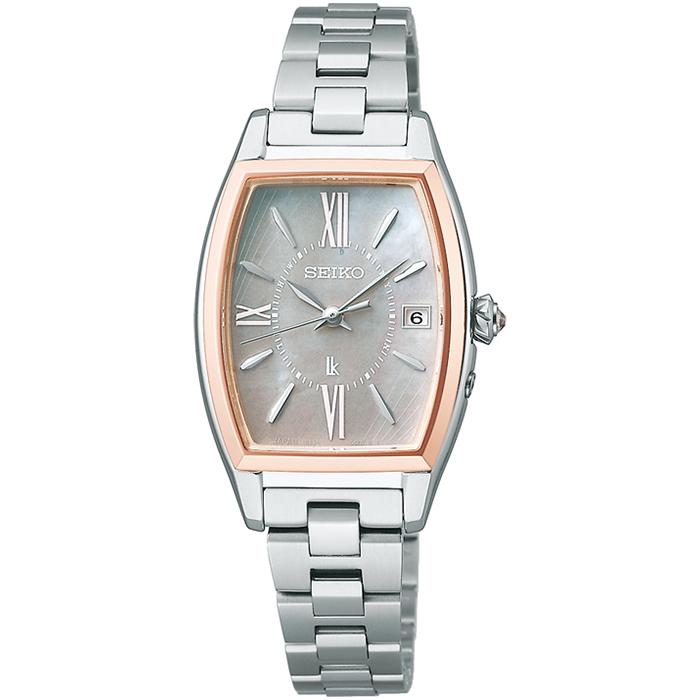 Seiko Lukia Grow SSQW072 Women's Solar Radio-Controlled Watch with Titanium Tonneau Dial