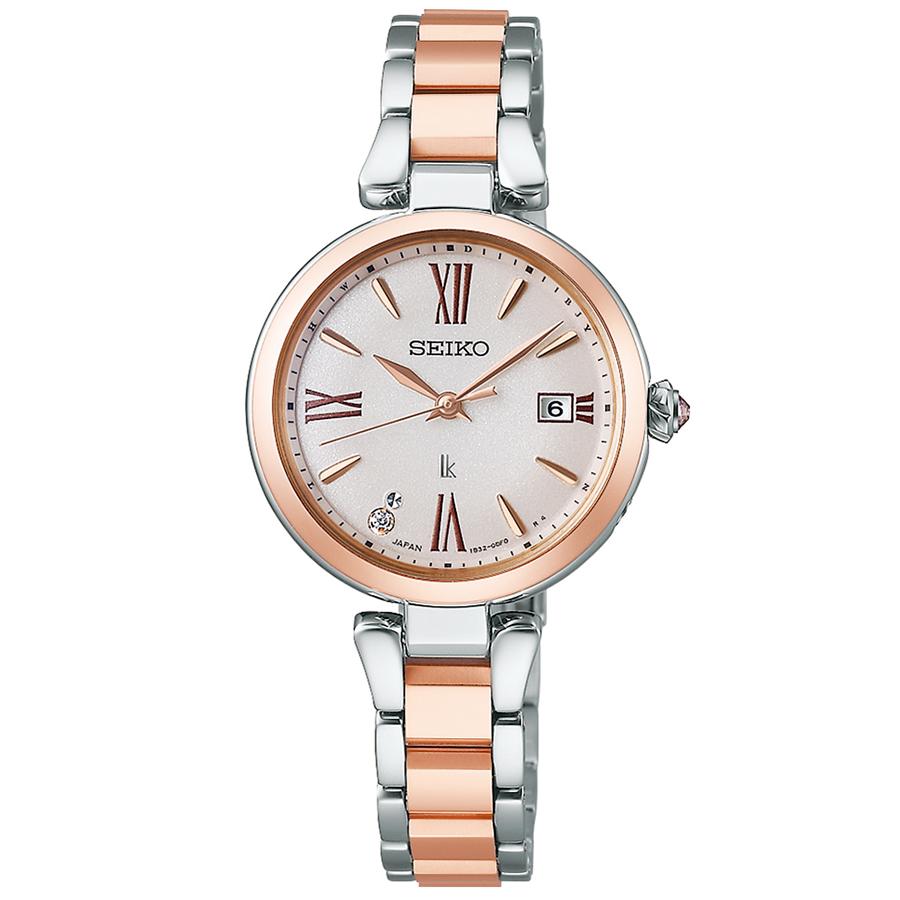 Seiko LUKIA Grow Blossom SSQW082 Women's Solar Radio-Controlled Titanium Watch with Peony Pink Gradient