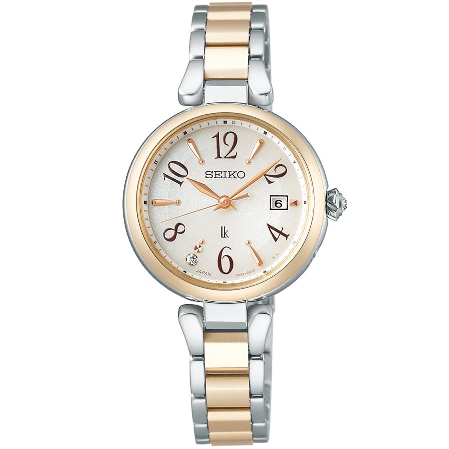 Seiko LUKIA Grow Peony White Peony Motif SSQW086 Women's Solar Radio-Controlled Watch with Diamond-Set Dial