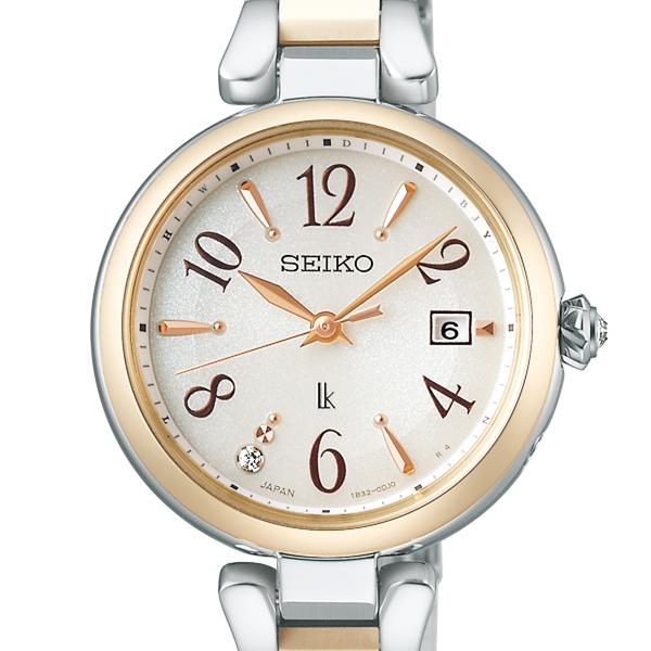 Seiko LUKIA Grow Peony White Peony Motif SSQW086 Women's Solar Radio-Controlled Watch with Diamond-Set Dial