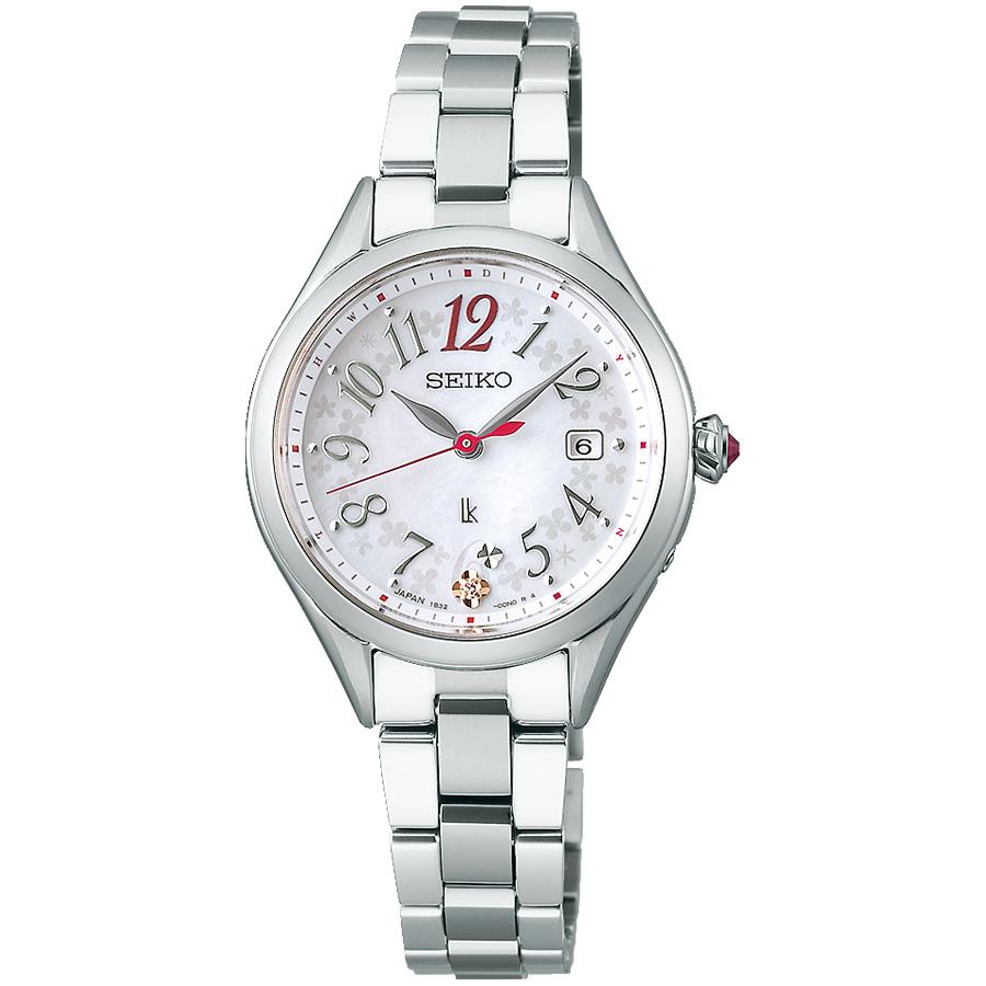 Seiko LUKIA Grow Flower Garden SSQW091 Women's Solar Radio-Controlled Titanium Watch with Mother-of-Pearl Dial