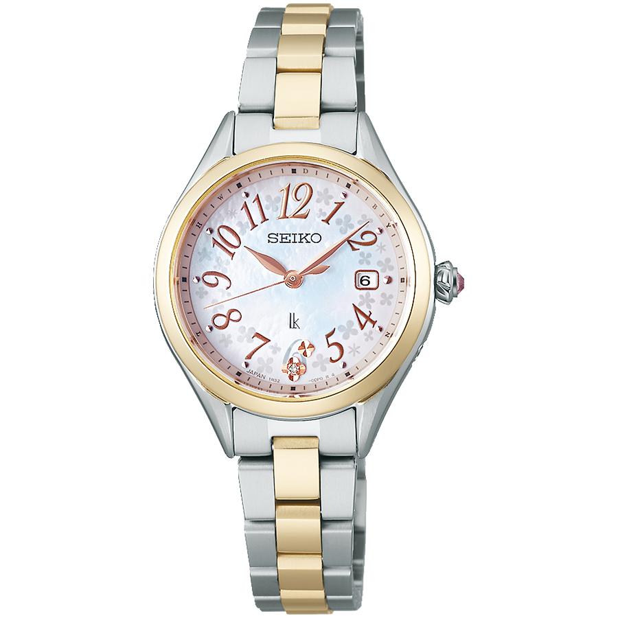 Seiko LUKIA Grow Flower Garden SSQW092 Women's Solar Radio-Controlled Titanium Watch with Mother-of-Pearl Dial and Pink Gradient