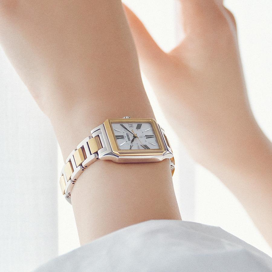 SEIKO LUKIA Grow SSVW210 Lady Gold Square Solar Radio-Controlled JDM Women's Watch