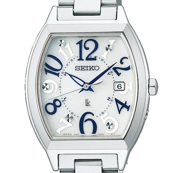 Seiko Lukia Standard Collection SSVW213 Women's Watch, Solar Radio-Controlled, Tonneau Style, All Silver